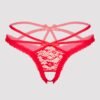 Lovehoney Red Crotchless Strappy Lace Thong