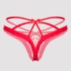 Lovehoney Red Crotchless Strappy Lace Thong