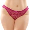 Fantasy Lingerie Bottoms Up Plus Size Pink Daisy Lace Crotchless Panties