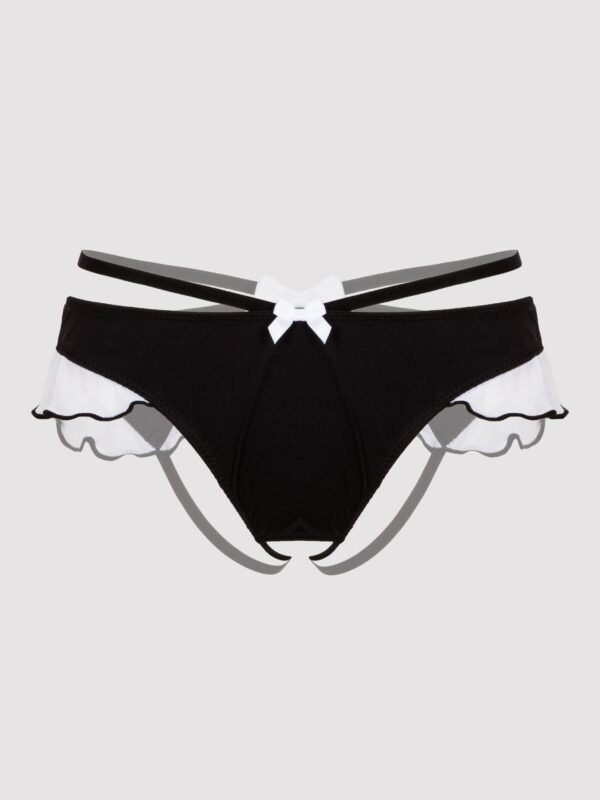Lovehoney Fantasy Plus Size Black French Maid Strappy Thong