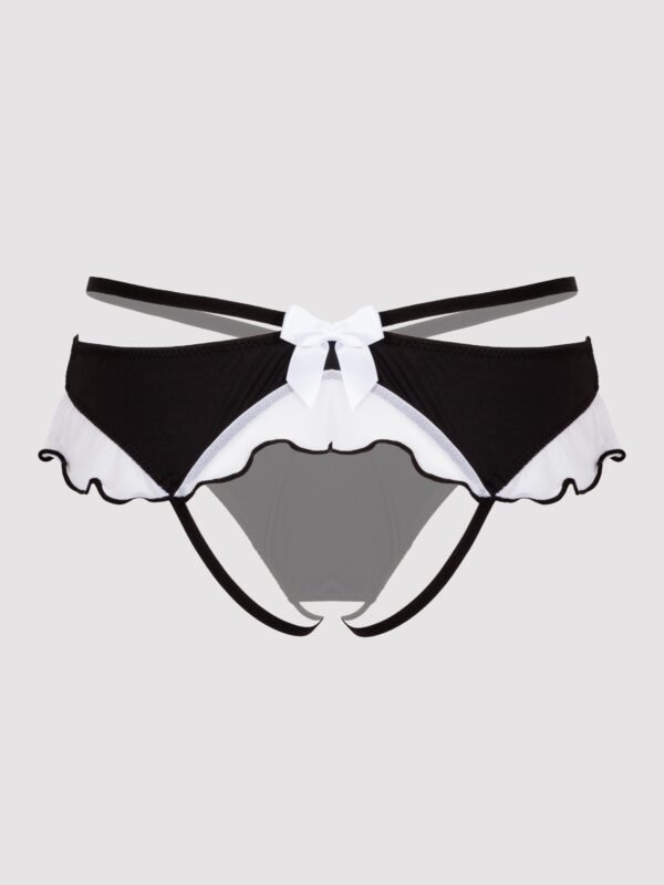 Lovehoney Fantasy Plus Size Black French Maid Strappy Thong