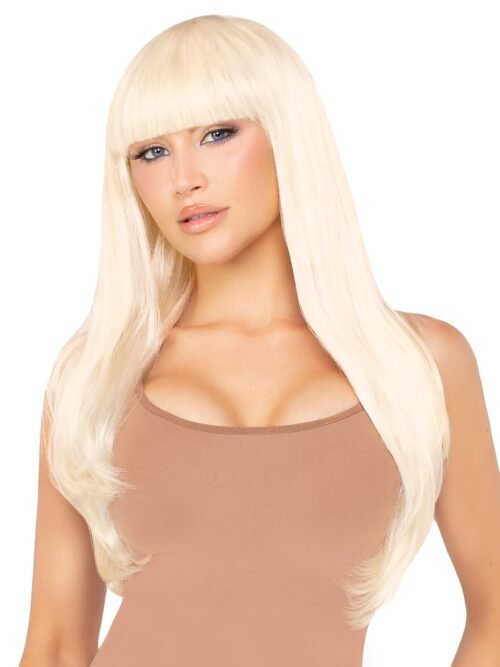 Leg Avenue Blonde Long Straight Wig with Fringe