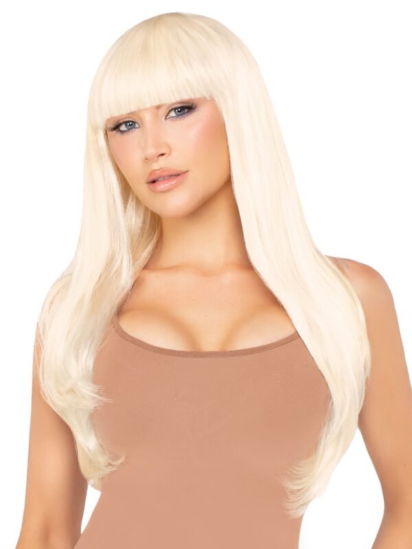 Leg Avenue Blonde Long Straight Wig with Fringe