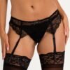 Lovehoney Love Me Lace Garter Belt Black