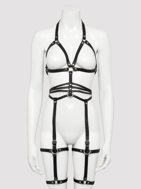DOMINIX Deluxe Leather Full Body and Leg Harness