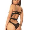 Oh La La Cheri Black Underwired Strappy Harness Teddy