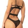 Oh La La Cheri Black Underwired Strappy Harness Teddy