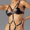 Obsessive Black Dame Faux Leather Buckle Crotchless Body