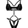 Obsessive Black Dame Faux Leather Buckle Crotchless Body