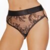 Coquette Black Label Lace and Gold Metal Chain-Back Panties
