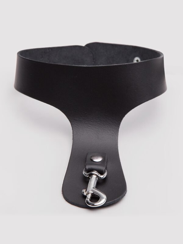 DOMINIX Deluxe Leather Collar with Cock Ring