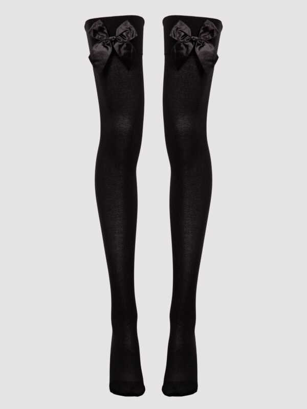 Lovehoney Fantasy Black Bow Top Stockings
