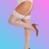 Lovehoney Plus Size White Sheer Lace Top Thigh High Stockings