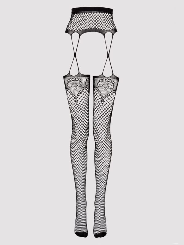 a36812g68102_1 Lovehoney Plus Size Patterned Fishnet Garter Pantyhose