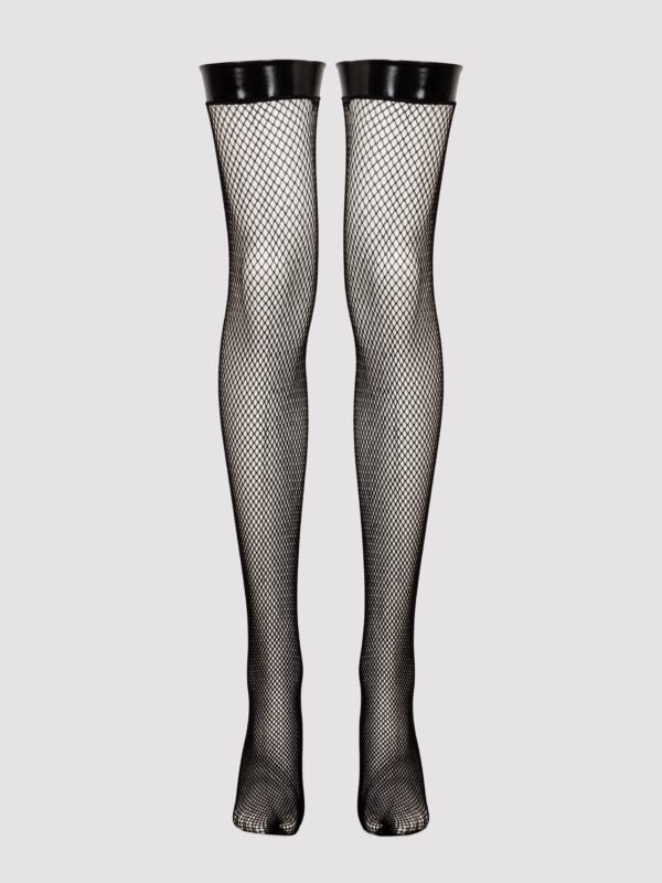 Lovehoney Plus Size PVC Top Fishnet Stockings