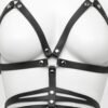 DOMINIX Deluxe Leather Open Cup Harness Bra