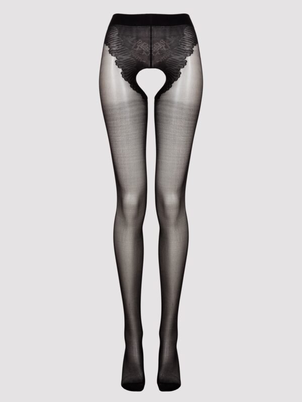 Lovehoney Black Back Seam Crotchless Pantyhose