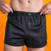 LHM Black Satin Boxer Shorts