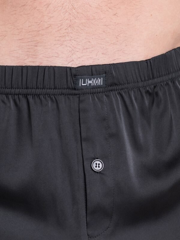 LHM Black Satin Boxer Shorts