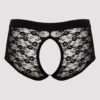 a47681g85293_2 LHM Black Lace Open Front and Back Boxer Shorts