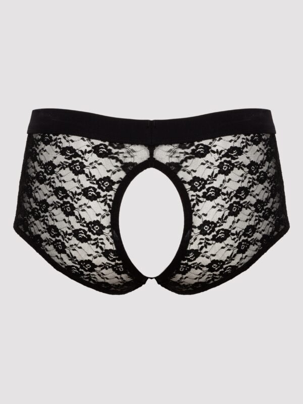 a47681g85293_2 LHM Black Lace Open Front and Back Boxer Shorts