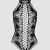 Lovehoney Black Lace and Fishnet Thong Teddy