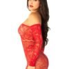 Leg Avenue Red Sheer Lace Off The Shoulder Mini Dress
