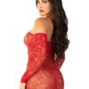 Leg Avenue Red Sheer Lace Off The Shoulder Mini Dress