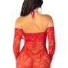 Leg Avenue Red Sheer Lace Off The Shoulder Mini Dress