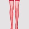Lovehoney Red Sheer Lace Top Thigh Highs