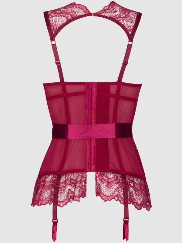 Lovehoney Plus Size Moonlight Wine Plunge Basque Set