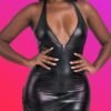 Lovehoney Fierce Leather-Look Lace-Up Dress