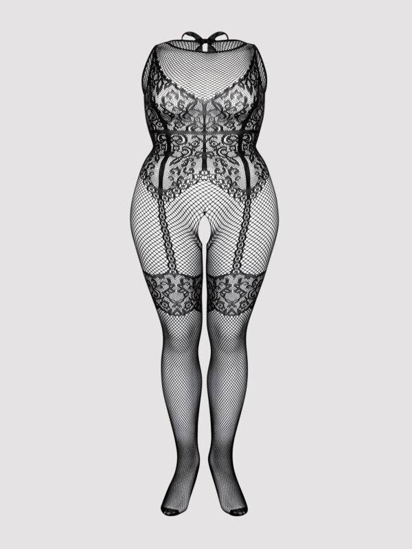 Fifty Shades of Grey Captivate Plus Size Black Lace Crotchless Bodystocking