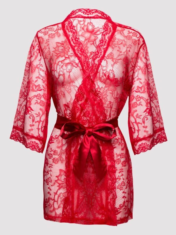 Lovehoney Plus Size Flaunt Me Red Lace Robe