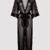 Lovehoney Plus Size Empress Black Mesh Long Robe