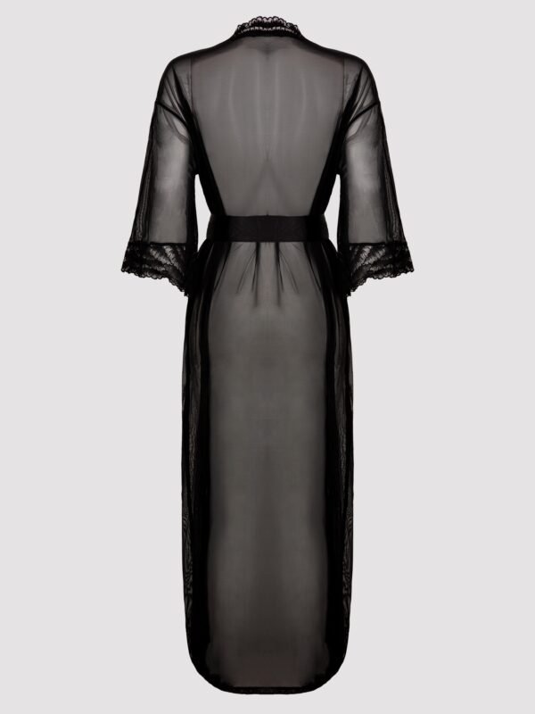 Lovehoney Plus Size Empress Black Mesh Long Robe