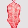 Lovehoney Treasure Chest Red Lace Crotchless Teddy