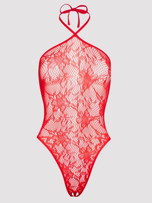 Lovehoney Treasure Chest Red Lace Crotchless Teddy
