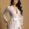 a49861g87923_2 Oh La La Cheri White Bridal Provence Short Sheer Robe and Thong Set