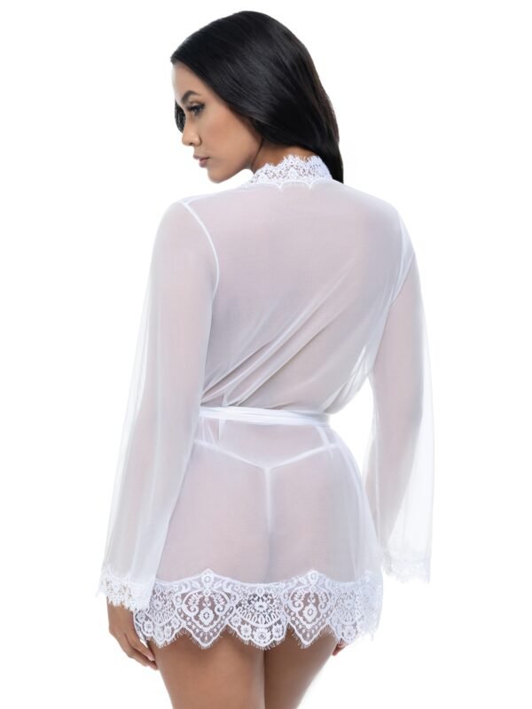 a49861g87923_4 Oh La La Cheri White Bridal Provence Short Sheer Robe and Thong Set