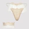 Oh La La Cheri White Bridal Lift My Veil Thong and Garter Set