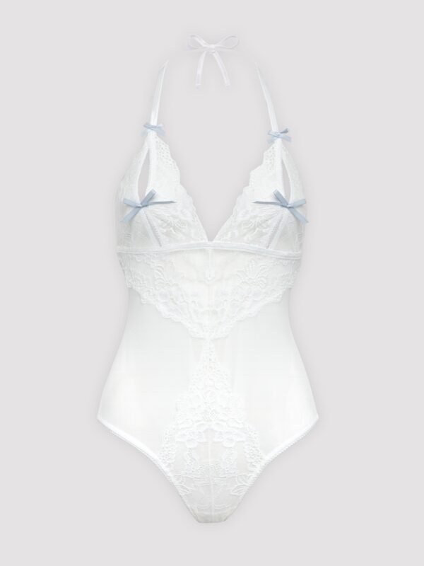 Lovehoney Plus Size Peek-a-Boo White Lace Teddy