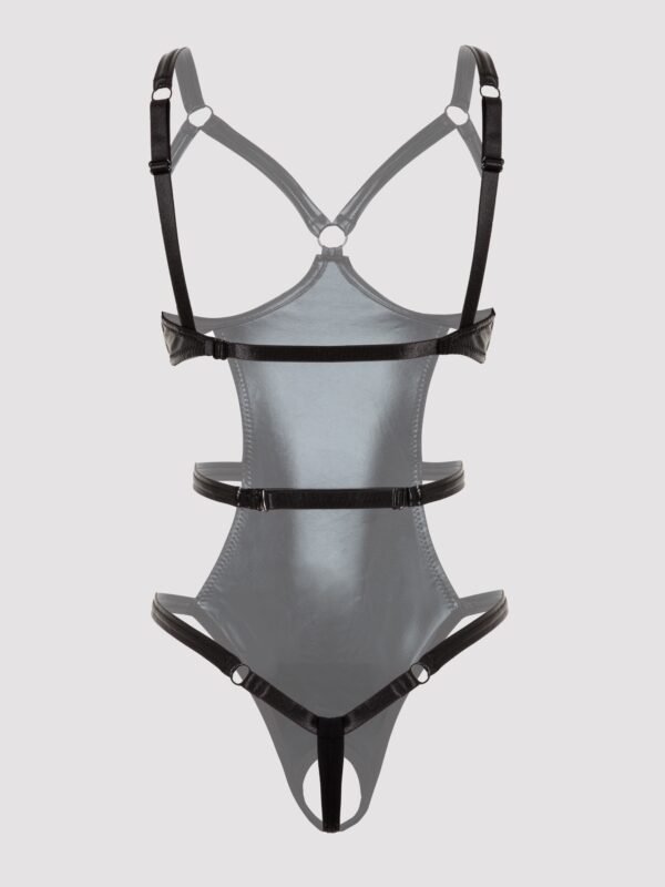 Lovehoney Plus Size Fierce Wet Look Open Cup Teddy