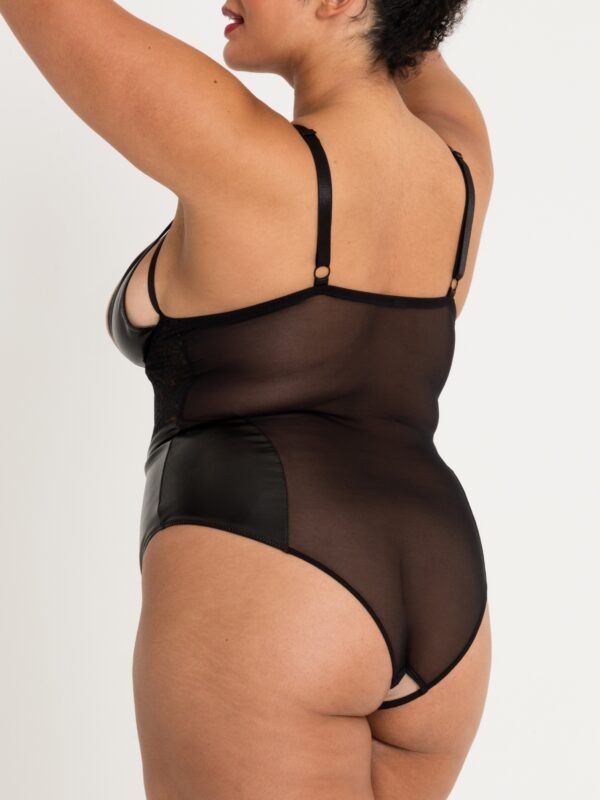 Lovehoney Plus Size Fierce Muse Wet Look Crotchless Teddy
