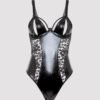 Lovehoney Plus Size Fierce Muse Wet Look Crotchless Teddy