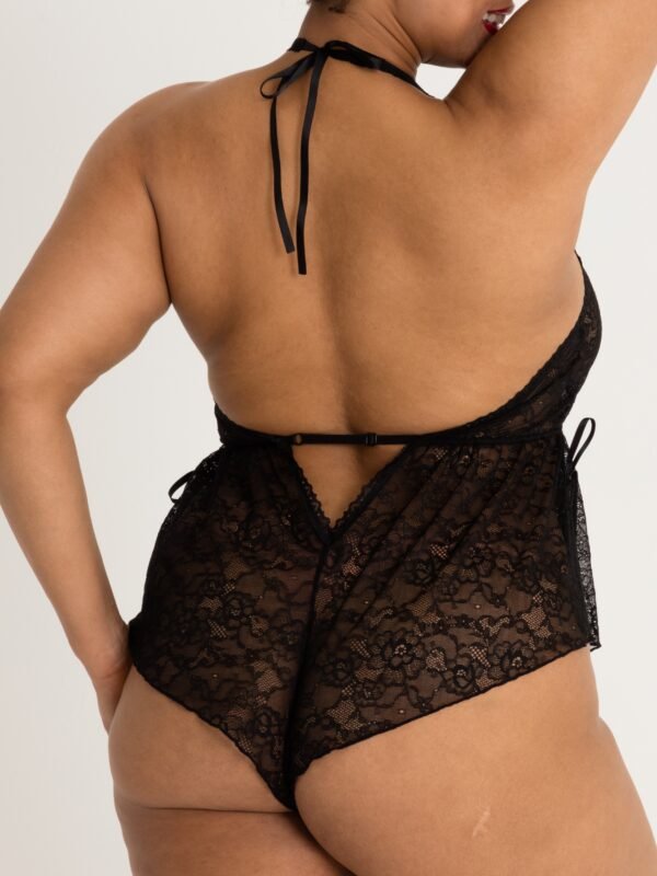 Lovehoney Plus Size Flirty Lace Black Teddy