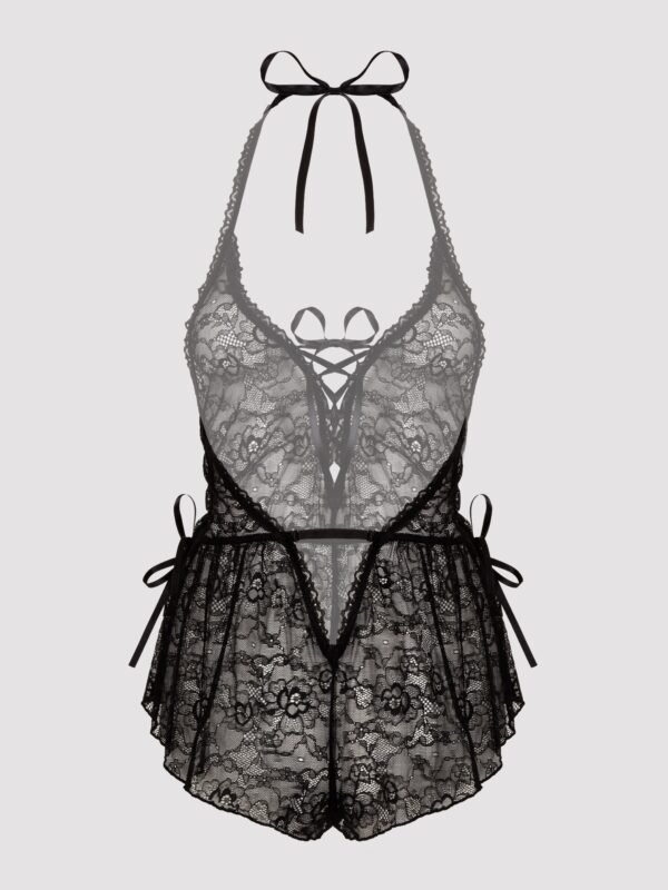 Lovehoney Plus Size Flirty Lace Black Teddy