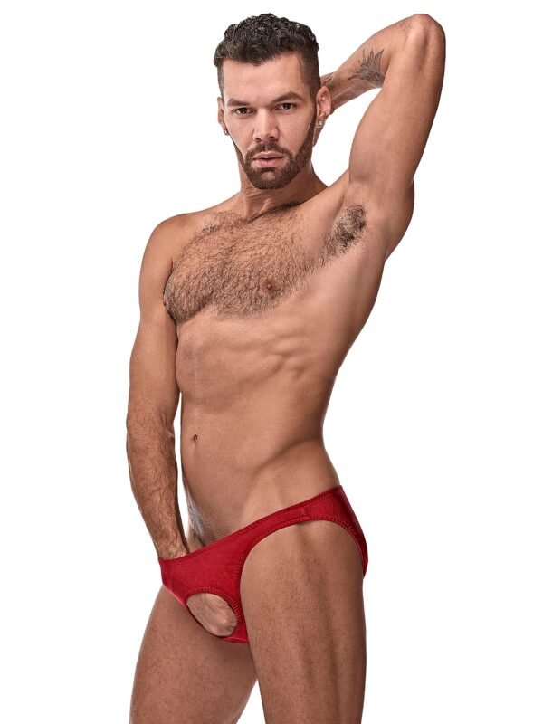 Male Power Red Pouchless Open Front Briefs