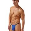 Male Power Blue Smooth Silk Posing Pouch