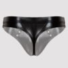 LHM Tough Love Black Wet Look Studded Thong